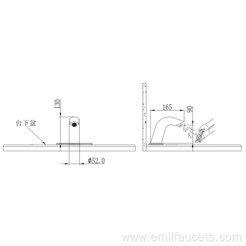 Chroming bathroom basin sensor brass mixer tap faucet